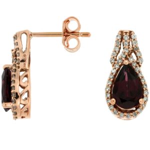 RHODOLITE & DIAMOND EARRING