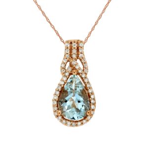 AQUAMARINE & DIAMOND PENDANT