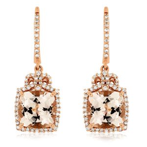 MORGANITE & DIAMOND EARRING