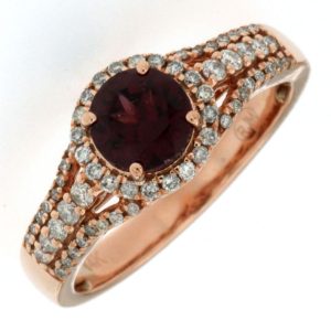 RHODOLITE & DIAMOND RING