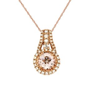 MORGANITE & DIAMOND PENDANT