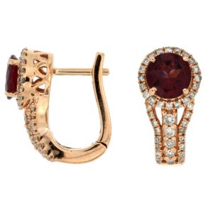 RHODOLITE & DIAMOND EARRING