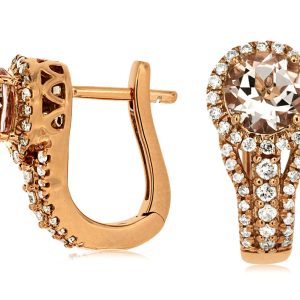 MORGANITE & DIAMOND EARRING