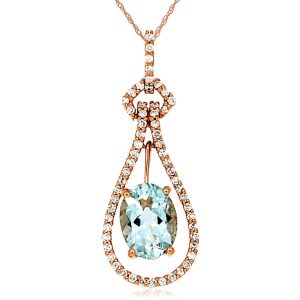 AQUAMARINE & DIAMOND PENDANT