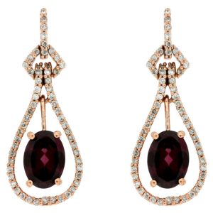 RHODOLITE & DIAMOND EARRING