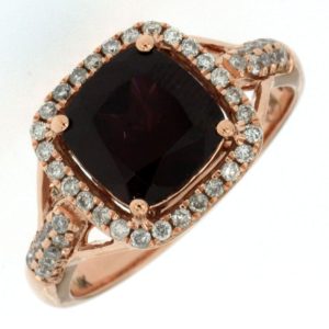 RHODOLITE & DIAMOND RING