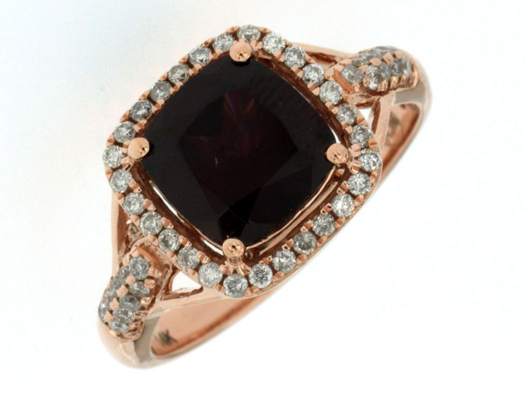 RHODOLITE & DIAMOND RING