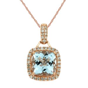 AQUAMARINE & DIAMOND PENDANT