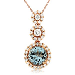 AQUAMARINE & DIAMOND PENDANT
