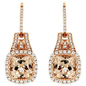 MORGANITE & DIAMOND EARRING