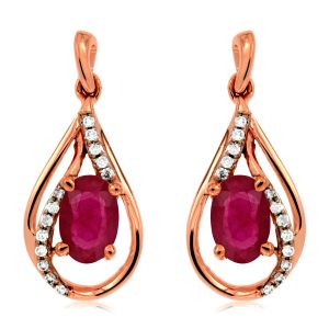 RUBY & DIAMOND EARRING