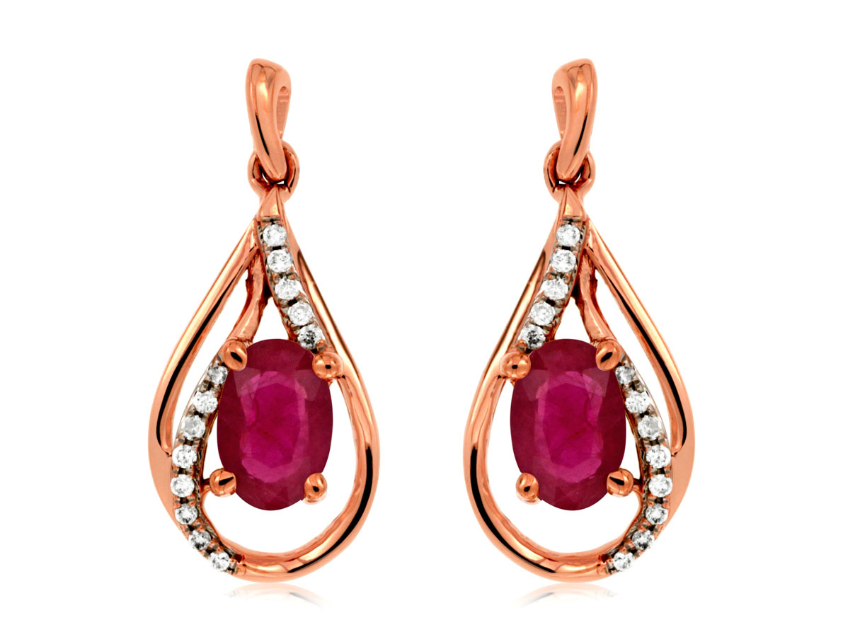 RUBY & DIAMOND EARRING
