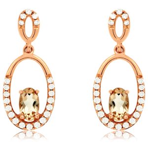 MORGANITE & DIAMOND EARRING