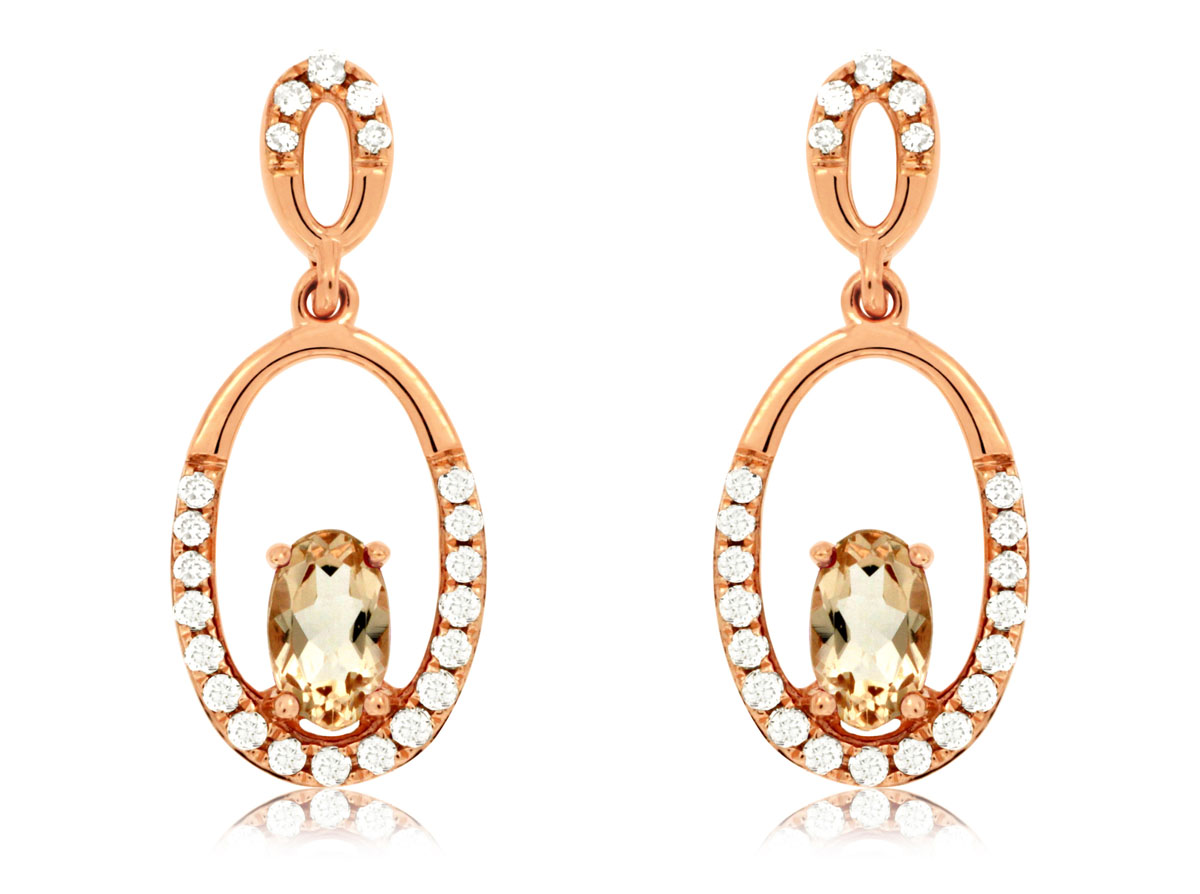 MORGANITE & DIAMOND EARRING