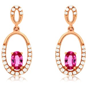 DIAMOND &PINK SAPPHIRE EARRING