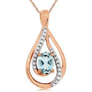 AQUAMARINE & DIAMOND PENDANT