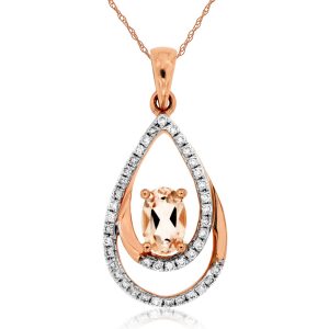 MORGANITE & DIAMOND PENDANT