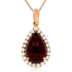 GARNET & DIAMOND PENDANT