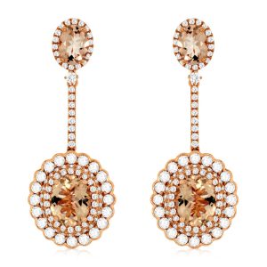 MORGANITE & DIAMOND EARRING