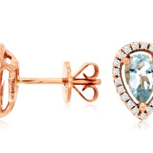 AQUA & DIAMOND HALO STUDS