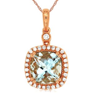 AQUAMARINE & DIAMOND PENDANT