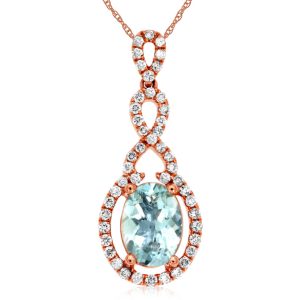 AQUAMARINE & DIAMOND PENDANT