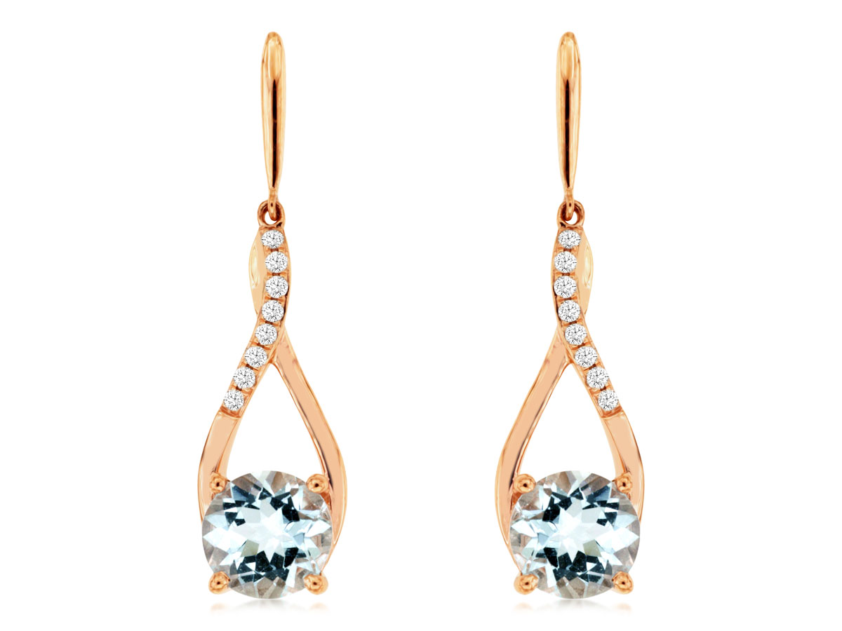 AQUAMARINE & DIAMOND EARRING