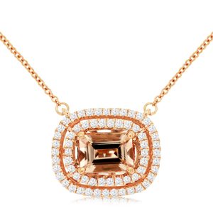 MORGANITE & DIAMOND NECKLACE