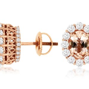 MORGANITE & DIAMOND EARRING