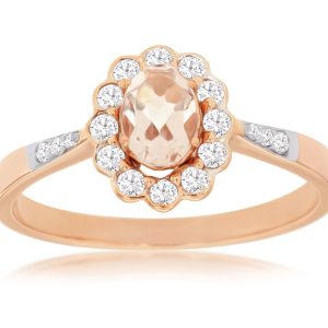 MORGANITE & DIAMOND RING