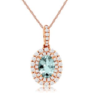 AQUAMARINE & DIAMOND PENDANT
