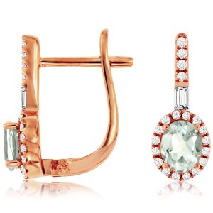 AQUAMARINE & DIAMOND EARRING