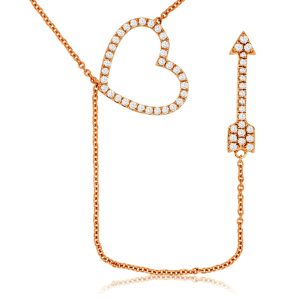 DIAMOND HEART ARROW NECKLACE