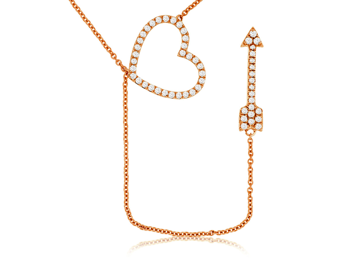 DIAMOND HEART ARROW NECKLACE