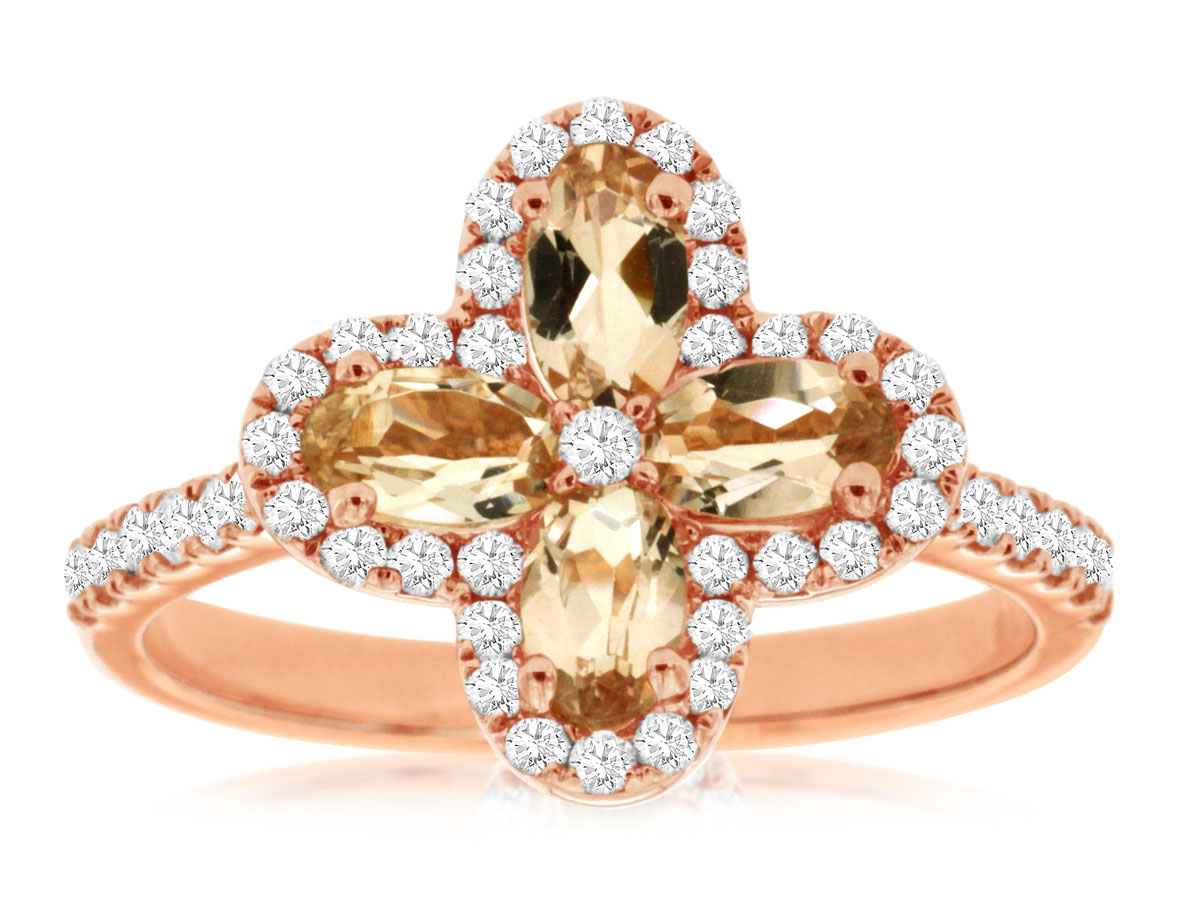 MORGANITE & DIAMOND RING