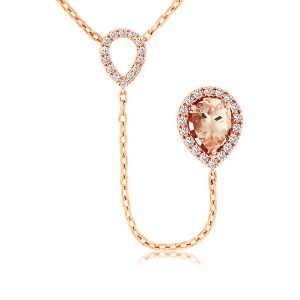 MORGANITE & DIAMOND NECKLACE