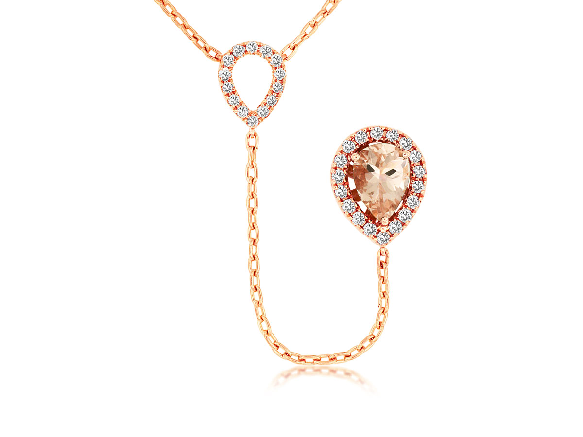 MORGANITE & DIAMOND NECKLACE