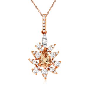 MORGANITE & DIAMOND PENDANT