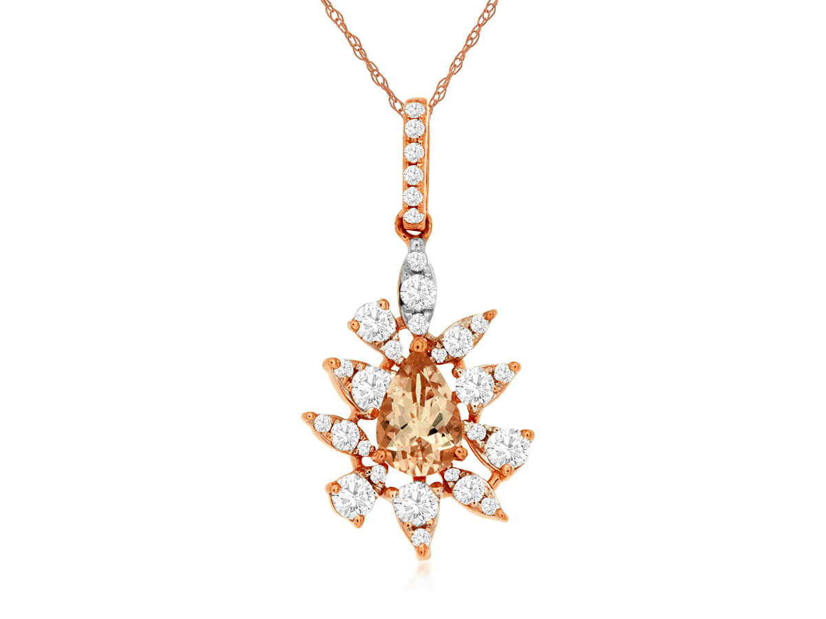 MORGANITE & DIAMOND PENDANT
