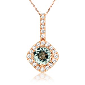 AQUAMARINE & DIAMOND PENDANT