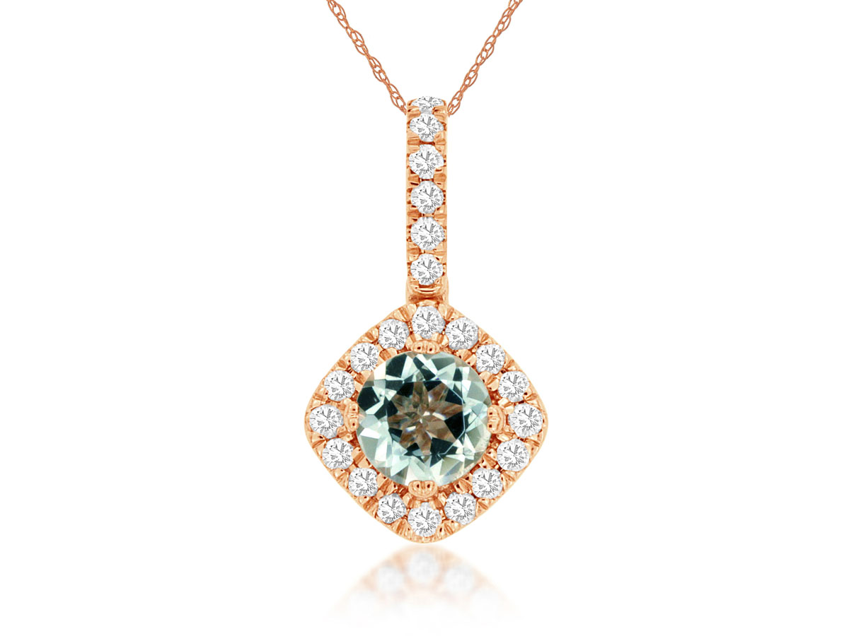 AQUAMARINE & DIAMOND PENDANT