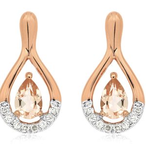 MORGANITE & DIAMOND EARRING