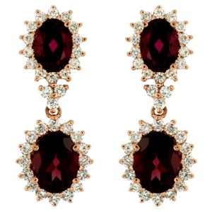 RHODOLITE & DIAMOND EARRING