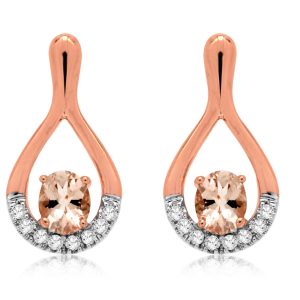 MORGANITE & DIAMOND EARRING