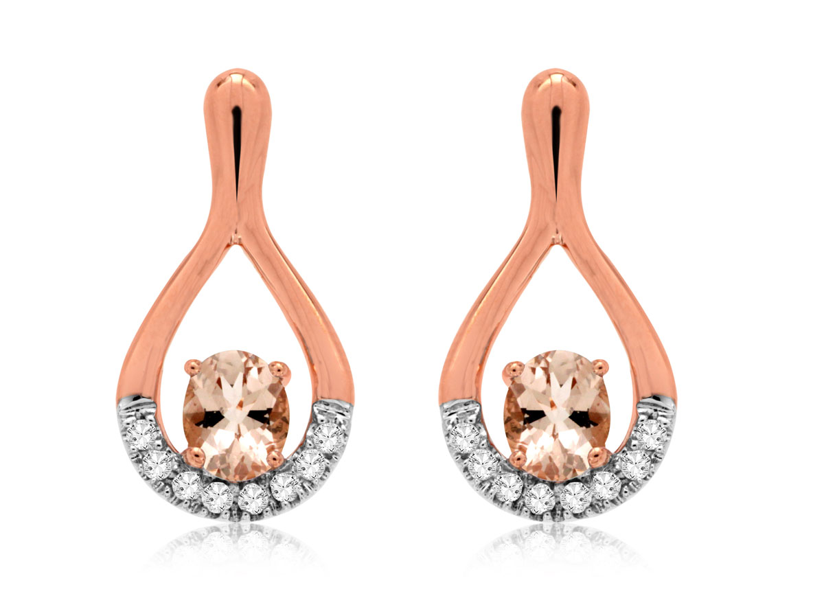 MORGANITE & DIAMOND EARRING