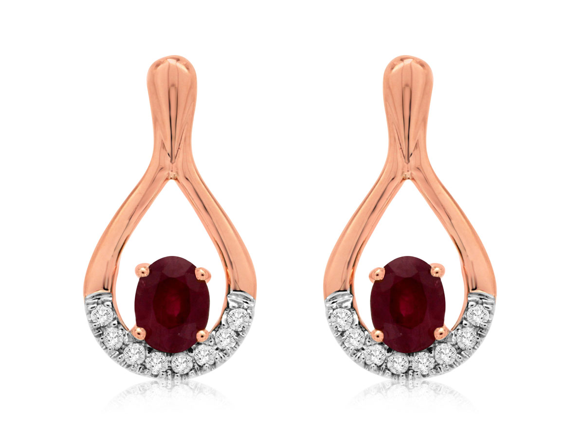 RUBY & DIAMOND EARRING