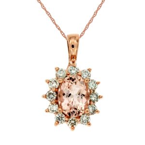 MORGANITE & DIAMOND PENDANT