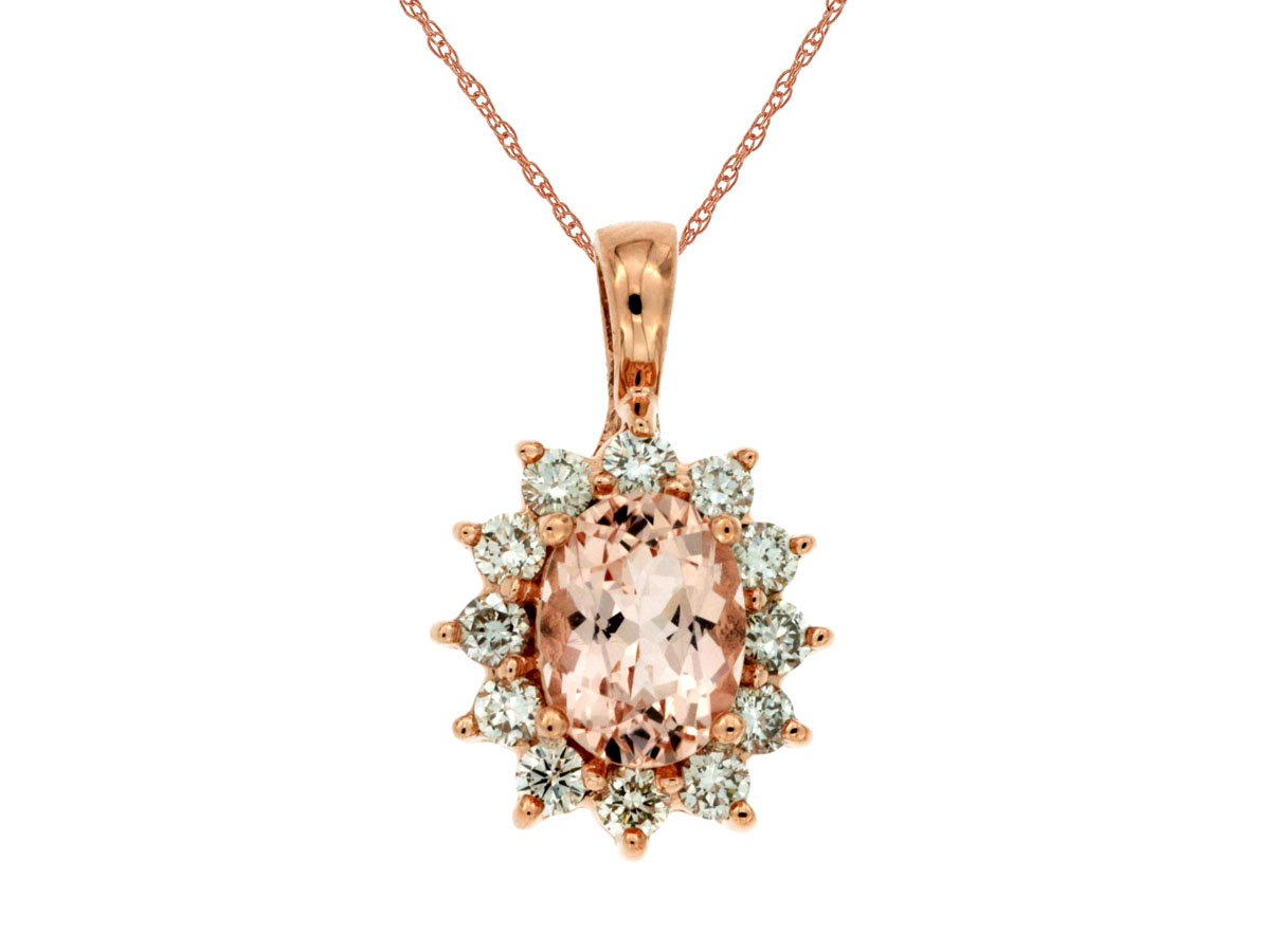 MORGANITE & DIAMOND PENDANT