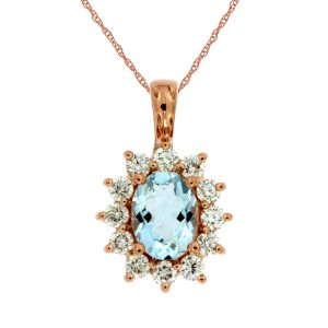 AQUAMARINE & DIAMOND PENDANT