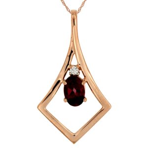 RHODOLITE & DIAMOND PENDANT
